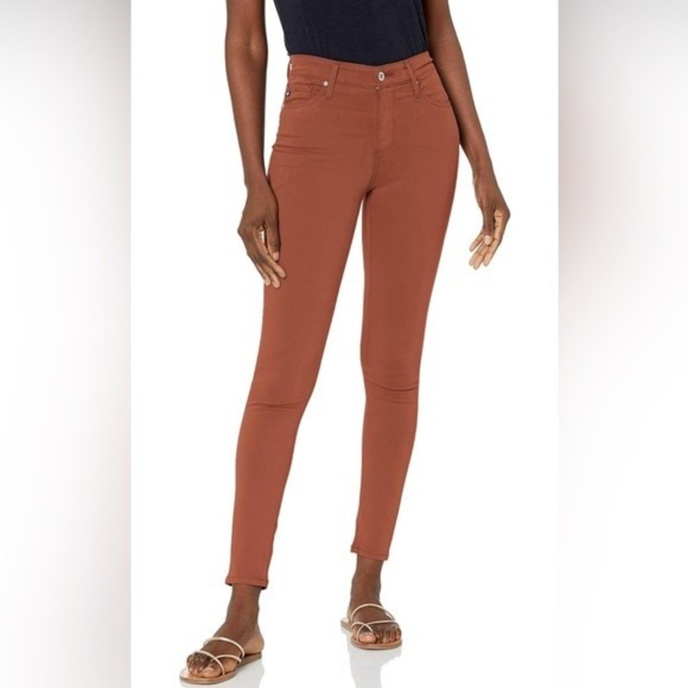 AG Adriano Goldschmied The Farrah Skinny Ankle High-Rise Jeans‎ Rust Size 25